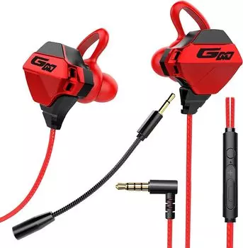 Игровые проводные наушники для гейминга со смартфоном, четыре динамика, микрофон с шумоподавлением, глубокие, можно регулировать громкость, совместимые наушники для Nintendo, Xbox, Wilderness, Skype,