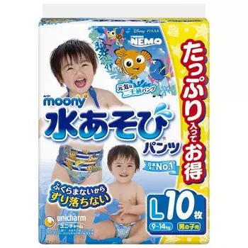 Игровые штаны L Moony водные игровые штаны для мальчиков 10 штук [размер Water] (9~14 кг)