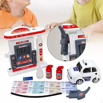 Игрушечная АЗС Архитектурная Сцена для Украшения Кукольного Дома Настольное Украшение