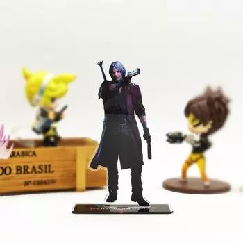 Игрушечная фигурка Devil Cry 5 Dante DMC Game на акриловой подставке