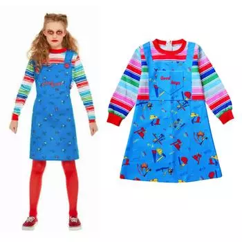 Игрушечная кукла, детская одежда для представлений ужасов, дизайн одежды для косплея 100 синий