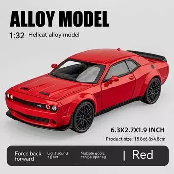 Игрушечная машина Hellcat 1:32 масштаба литой металлический игрушечный автомобиль модель автомобиля Hellcat с инерционным механизмом со звуком и светом детская игрушка подарок модные украшения дисплей красный