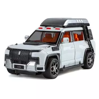 Игрушечная машина-реплика BYD U8 Off-Road Adventure в масштабе 1/24 с пружинным механизмом для детей, развлечений на открытом воздухе и коллекционных миниатюр чёрный