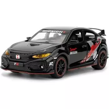 Игрушечная машинка 1/32 для Honda Civic Type-R Литая игрушечная машинка из металла с инерционным механизмом со светом и звуком для детей и взрослых в подарок 1/32-Size:15*6.5*5cm