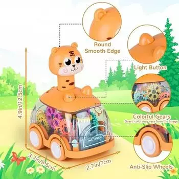 Игрушечная машинка для малышей Press and Go Gear 1 2 3 Years Old Baby Toy Cars Lighting Toys для детей Подарки на день рождения для мальчиков и девочек