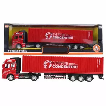 Игрушечная машинка, игрушечный контейнеровоз из высоколегированного сплава, модель, имитация, детский контейнеровоз для ювелирных изделий, грузовой автомобиль, модель, (красный, грузовик)