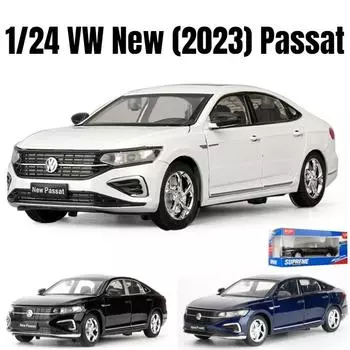 Игрушечная машинка Passat 1/24 литая под давлением металлическая сплав миниатюрная модель инерционный звук и свет коллекция подарок для мальчиков белый
