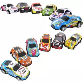 Игрушечная машинка с инерционным механизмом для детей, игрушечная жестяная машинка, мини-карманная, 12 игрушек для гоночных машинок, металлические игрушки с фрикционным приводом жёлтый