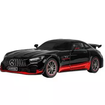 Игрушечная модель автомобиля BENZ AMG GTR из легкого сплава 1/18, реалистичные огни и звуки, коллекционная мечта детского любителя гонок чёрный