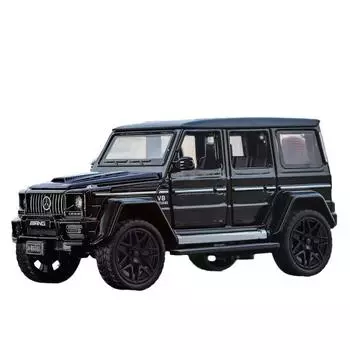 Игрушечная модель автомобиля Benz G63 из сплава в масштабе 1/32 со звуком, светом и пружинным механизмом - Идеальный подарок для детей и автолюбителей - Подлинная чёрный