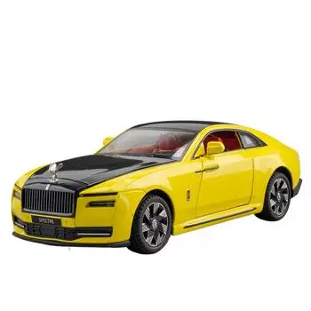 Игрушечная модель автомобиля Rolls-Royce Spectre 1/24 из литого сплава со звуком и светом, рулевое управление переднего колеса, игрушки, транспортные средства, подарки на день рождения мальчика чёрный
