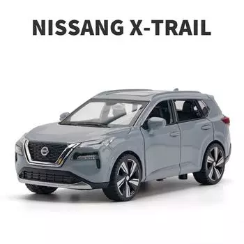 Игрушечная модель Nissan X-Trail в масштабе 1/32, литая модель автомобиля с инерционным механизмом, со звуком и светом, подарочная коллекция игрушек для мальчиков