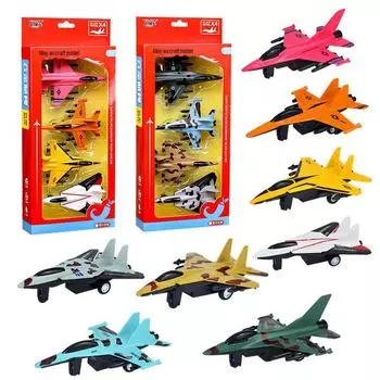 Игрушечная модель реактивного истребителя из сплава с инерционным двигателем для мальчиков
