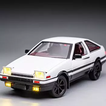 Игрушечная модель Toyota AE86 Alloy с инерционным механизмом – классическая автомобильная симуляция для детей