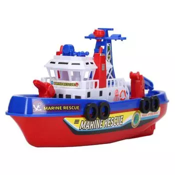 Игрушечная пожарная лодка с автоматическим распылением воды, обучающая музыкальная подсветка, электрическая детская игрушка для ванны для мальчиков