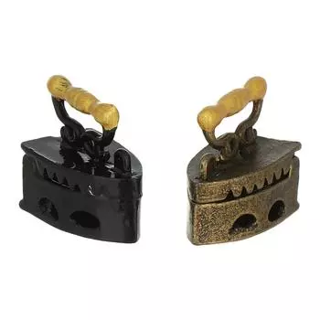 Игрушечная сцена Модель Мини Винтаж Инструмент Кукольный домик Миниатюрный утюг Глажка одежды Мебель для кукольного дома чёрный