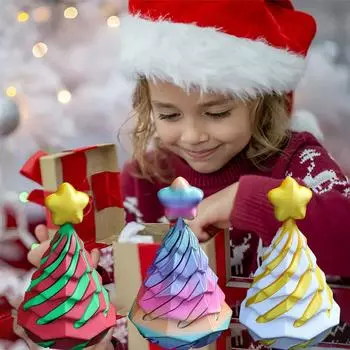 Игрушечное украшение в виде спирали, напечатанное на 3D-принтере, с дизайном рождественской елки, пирамидальная скульптура, двухцветные аксессуары Vortex