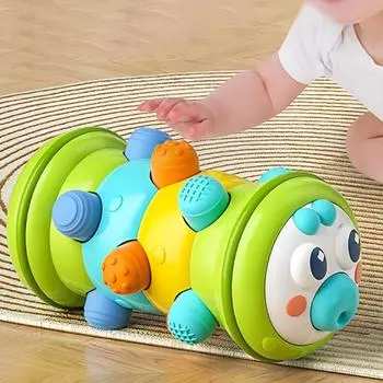 Игрушечные цветные ролики, состоящие из одной части — интерактивные игрушки для раннего обучения и обучения ползанию для подростков, которые развивают хватку пальцев, моторику и внимание. зелёный