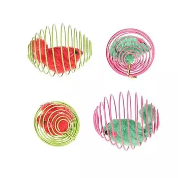 Игрушечные шарики для кошек Забавные растягивающиеся пружинные игрушки для котят Интерактивные клетки для крыс Катающиеся шарики для кошек Случайные цвета Аксессуары для кошек Pet