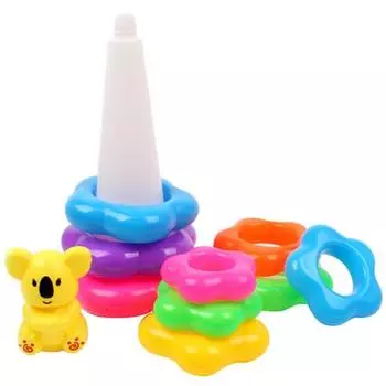 Игрушечный ансамбль Коала, игрушка-кольцо в форме цветка, разноцветные, 1 комплект, корейские товары для детей