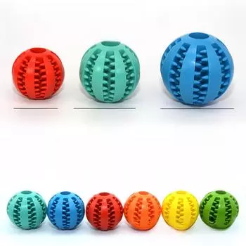 Игрушечный бал: Мячик для жевания и выдачи лакомств для собак с термопластичным каучуком, функциями чистки зубов и обучающими функциями Small Round - 5cm оранжевый