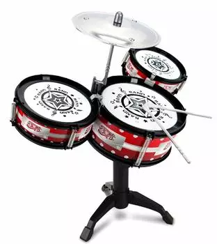 Игрушечный барабан Lob Drum Kids Play Cymbal Stick Музыкальный стильный образовательный увеличивает безопасность Простая сборка Инструкции включены Новая версия детского набора,