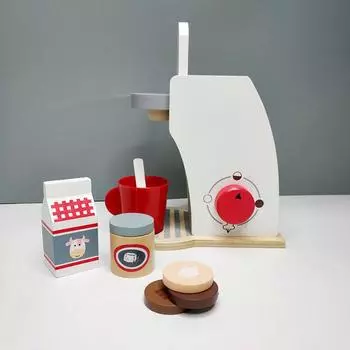 Игрушечный домик Деревянная кофемашина Завтрак Комбинация Послеобеденный чай Раннее образование Моделирование Игрушка Детская игрушка-повар Подарок