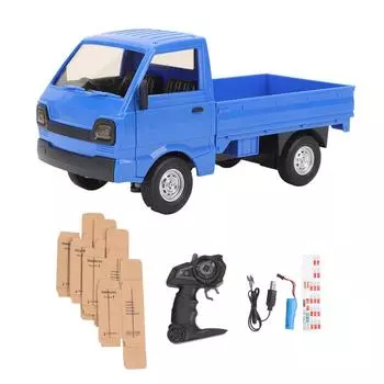 Игрушечный городской грузовик с дистанционным управлением, игрушечный грузовик с двумя открытыми дверями, игрушечный городской автомобиль со светом и звуком синий