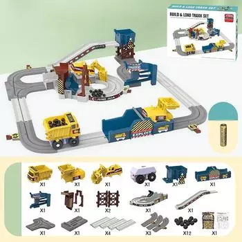 Игрушечный грузовик для мальчиков, гоночный автомобиль с электроприводом, гибкая модель игрушечного автомобиля на треке, детский подарок на день рождения One Size чёрный