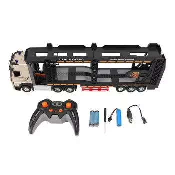 Игрушечный грузовик с дистанционным управлением, двухслойный игрушечный транспорт с переменной скоростью, детская игрушка-переноска