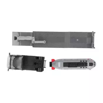 Игрушечный грузовик с полуприцепом из сплава и подводной лодкой, образовательная реалистичная строительная машина серый