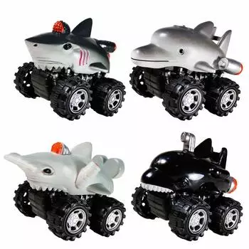 Игрушечный игрушечный автомобиль-динозавр Monster Truck, игровой набор, детали, морское животное (4 Транспортных средства)