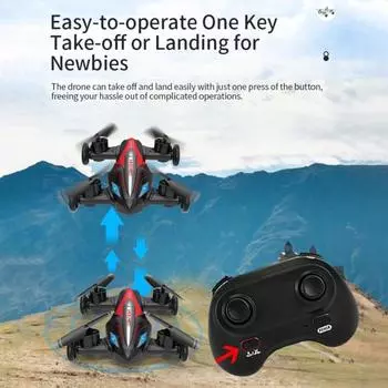 Игрушечный летающий автомобиль с дистанционным управлением, квадрокоптер с двумя режимами полета и землей, 2,4 ГГц A