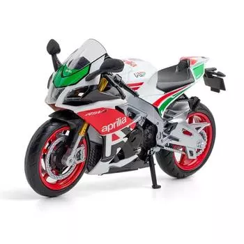Игрушечный мотоцикл Aprilia RSV4 RR1000 1/12 RMZ City, литая под давлением металлическая миниатюрная модель 1:12 гоночных супер спортивных наборов в подарок мальчику серебряный