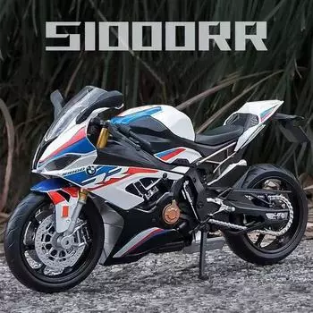 Игрушечный мотоцикл BMW S1000RR 1:12 RMZ City литая под давлением металлическая гоночная модель супер спортивная миниатюрная коллекция подарок для мальчиков и детей красный