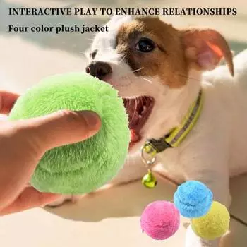 Игрушечный мяч Активный катящийся мяч Pet Ball Плюшевый электрический катящийся мяч для погони за кошкой и собакой