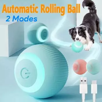 Игрушечный мяч для собак, гравитационный интеллектуальный звуковой тизер, шарики для кошек, тренировочные самодвижущиеся игрушки для котят, товары для домашних животных, игры в помещении розовый