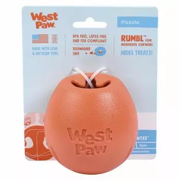 Игрушечный мяч для собак West Paw Zogoflex Echo Rumble Melon Размер S (оранжевый) оранжевый