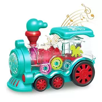 игрушечный поезд детские игрушки скоростной поезд паровоз модель локомотива автомобиль мини-машина рабочая машина прозрачный корпус шестерня свет слышен звук автоматический