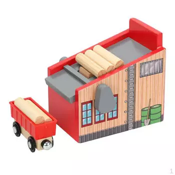 Игрушечный поезд-тягач из дерева, аксессуары для лесопилки для детей от 3 лет и старше