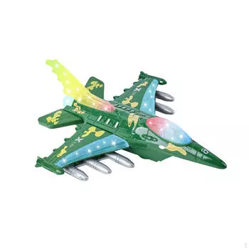 Игрушечный самолет для детей, с огнями и музыкой, забавная портативная игра, игрушка для путешествий, электрическая зелёный