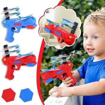 Игрушечный самолет катапульта пузырь самолет стрельба игра уличная игрушка подарок на день рождения красный