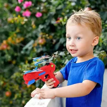 Игрушечный самолет катапульта пузырь самолет стрельба игра уличная игрушка подарок на день рождения красный