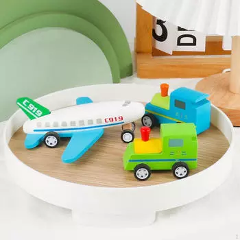 Игрушечный самолет с инерционным двигателем Мини-модель транспортного средства Поезд Раннее образовательное интерактивное фрикционное тяговое устройство