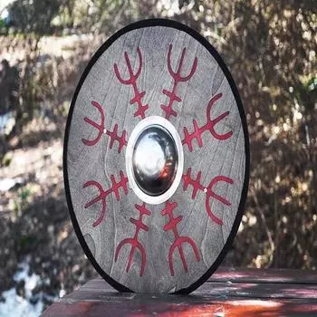 Игрушечный щит диаметром 48,26 см с лазерной гравировкой и стальным умбо