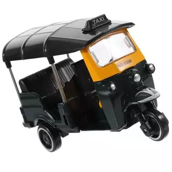 Игрушечный сплав тайский трехколесный велосипед ретро модель автомобиля торт украшения дисплей коробка (Тайский темно-зеленый) Пластиковая миниатюрная рикша для кукольного домика