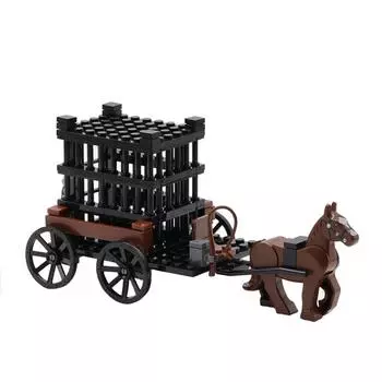 Игрушечный строительный блок 8-летний мелкие детали собирать и строить креативную сцену древняя фигурка повозка с заключенным