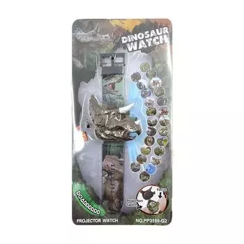 Игрушечный Трицератопс Электронные Детские Часы Цифровые Наручные Часы Часы с Проекцией Динозавра Мультяшные B