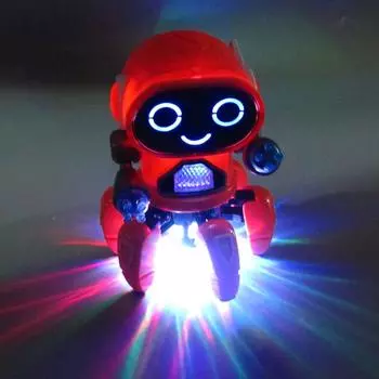 Игрушка электрическая мультяшная рыба-робот с шестью когтями танцующая музыка огни дети синий