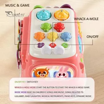 Игрушка-автобус для раннего образования с музыкальными и световыми эффектами для детей Монтессори-игрушки, музыкальная игрушка для сенсорного обучения в виде животного на магнитной присоске, ловля рыбы синий